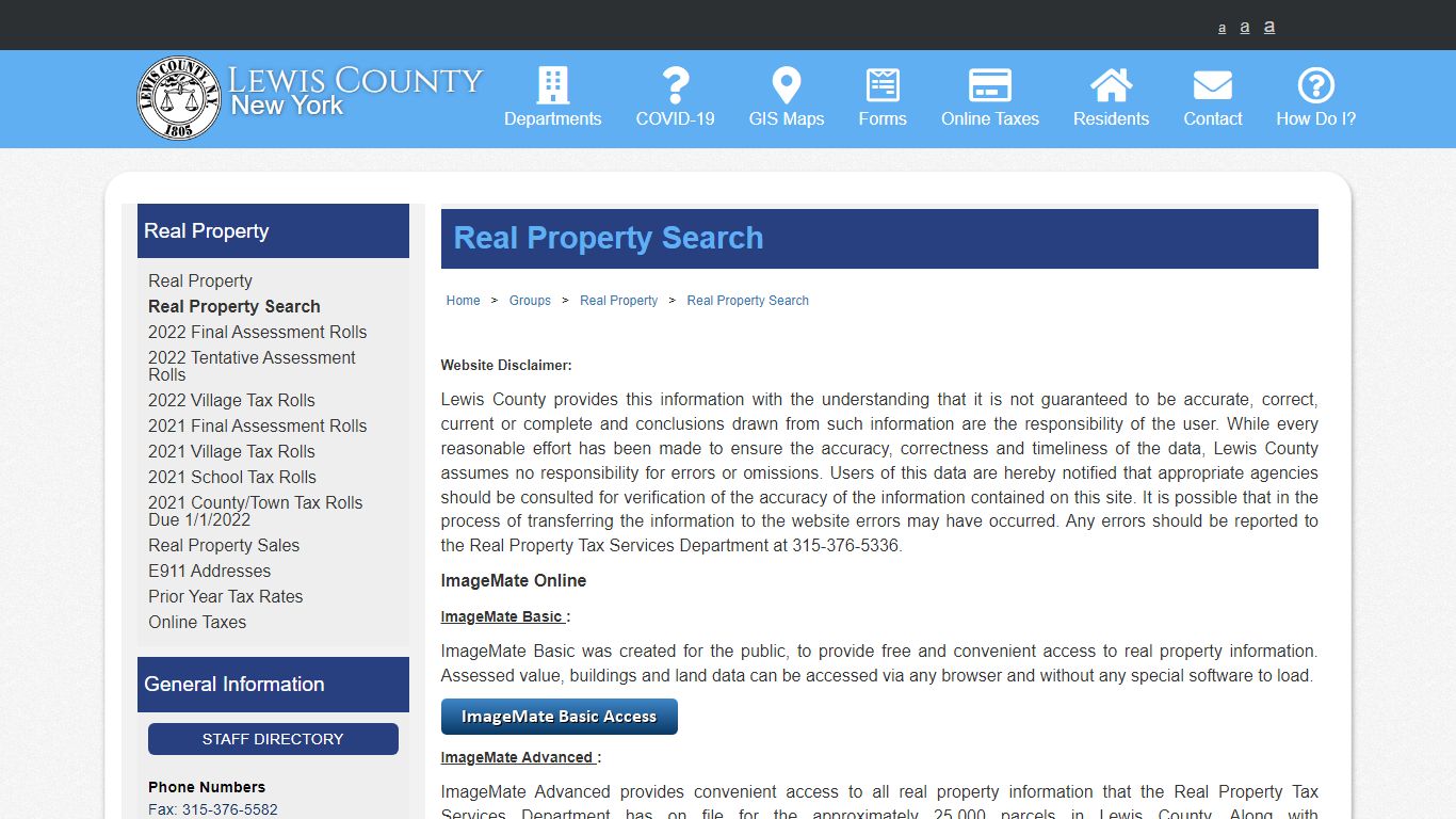 Lewis County, New York- Real Property Search